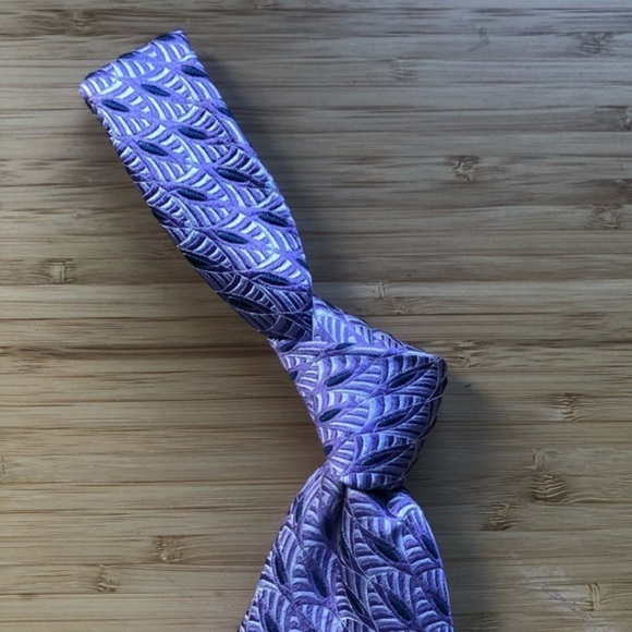 Altea Lavender Blue Geometric Silk Tie - Picture 4 of 6